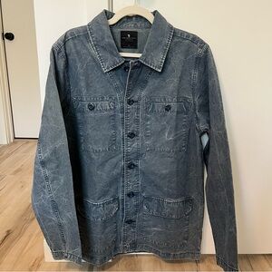 Junk Food Clothing Men's Washed Blue Shirt Jacket